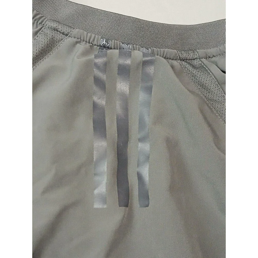 Adidas ClimaLite 1/4 Zip Golf Windbreaker Shirt Mens S Gray Short Sleeve